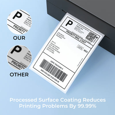 MUNBYN 4x6 inch shipping labels on label printer paper, ready for printing and shipping purposes.