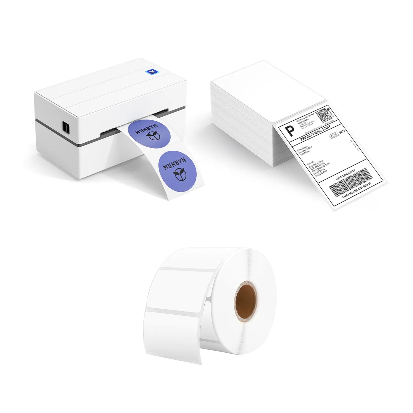 MUNBYN Thermal Shipping Label Printer P130 Starter Kit