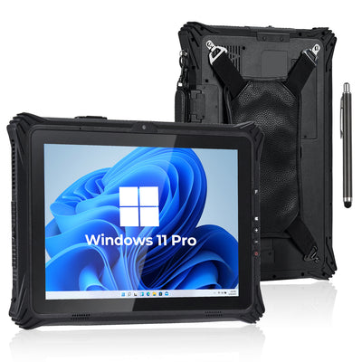MUNBYN IRT09J Windows scanner tablet with touchscreen display and barcode scanning capability, shown from front view.