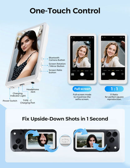 MUNBYN Magnetic Wireless Selfie Monitor with Bluetooth Remote