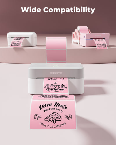 Pack of two 3x2 inch MUNBYN label printer paper labels on white background.