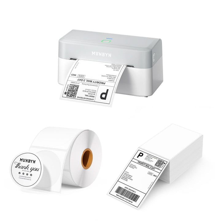 MUNBYN RW403B Bluetooth Thermal Label Printer Kit for Shipping and Product Labels