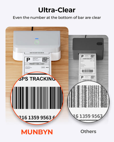 MUNBYN 403B Bluetooth Wireless Printer & Circle Sticker Labels Bakery Product Starter Kit