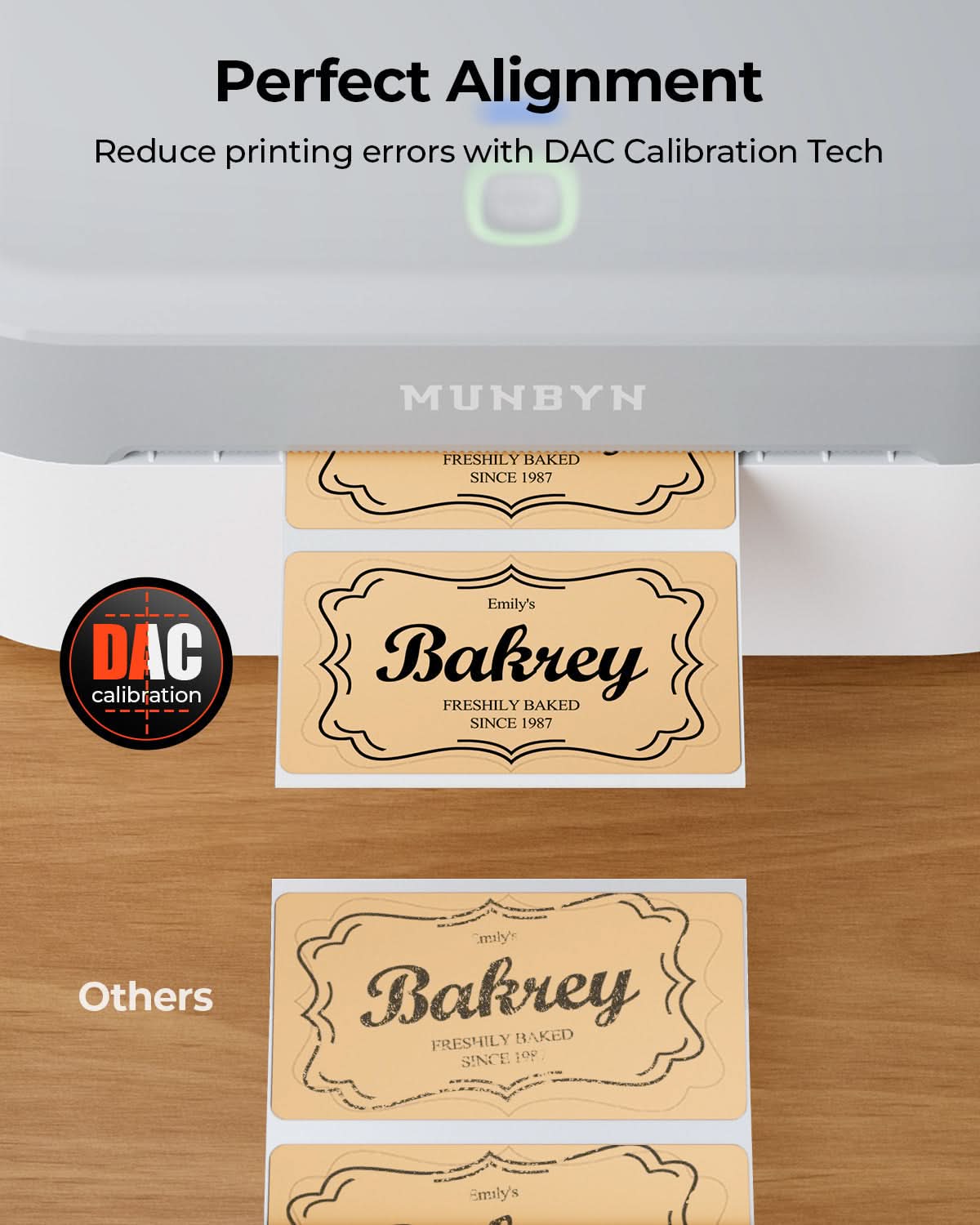 MUNBYN RealWriter 403B Bluetooth Printer & 4x2 Labels Handmade Product Starter Kit