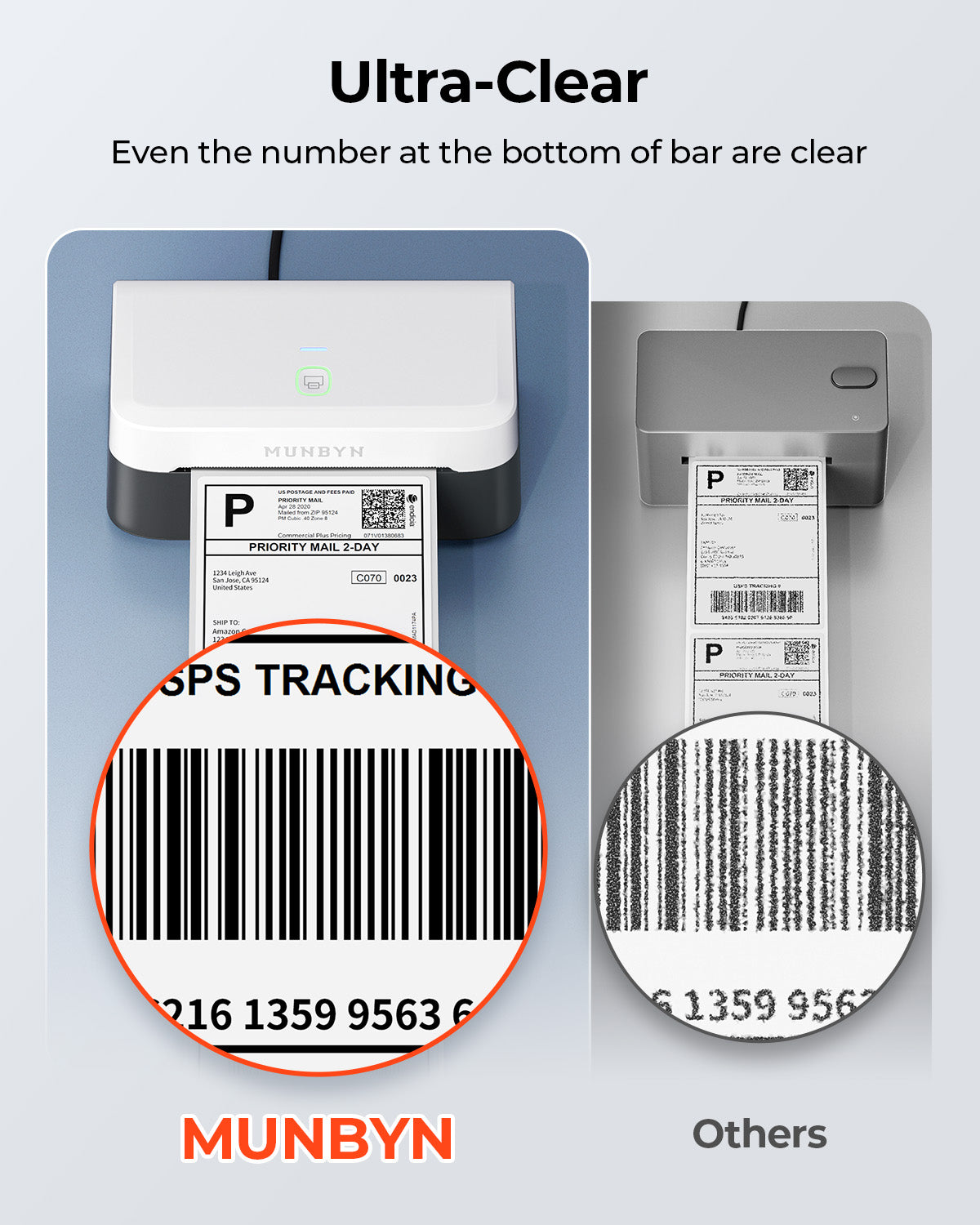 MUNBYN RealWriter 403B thermal label printer with compact design