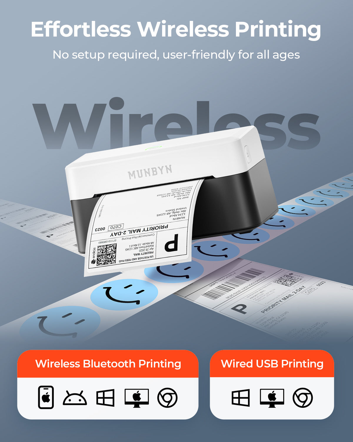 MUNBYN RealWriter 403B wireless Bluetooth thermal label printer