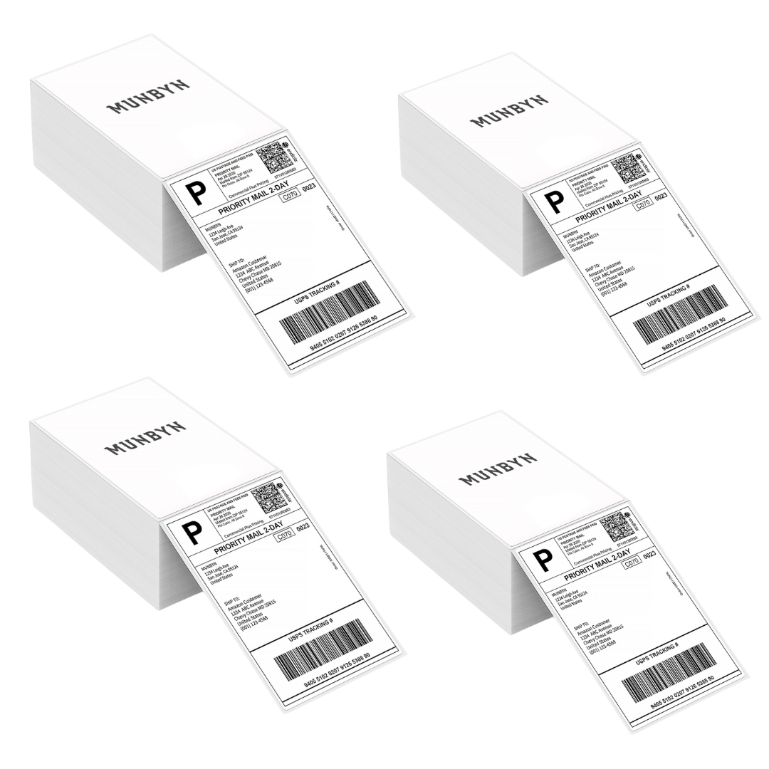 MUNBYN 4x6 Per Fanfold Thermal Direct Shipping Label