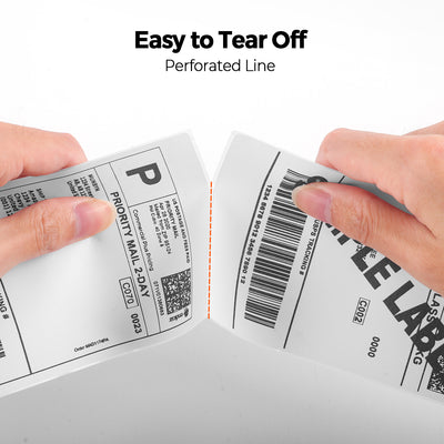 Blank 3x5 inch label printer paper sheets by MUNBYN, designed for generic label printing, shown on a flat surface.