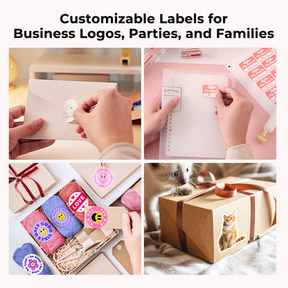 custom labels for logos, parties, and families