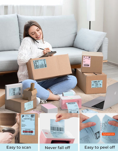 MUNBYN label printer paper with 4x6 shipping labels for efficient printing and shipping documentation.