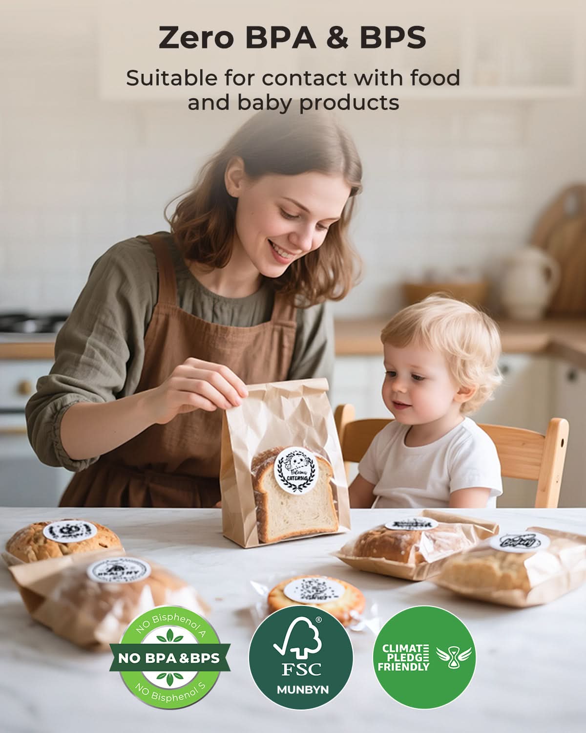 MUNBYN 2" Circle Thermal Sticker Labels 150/Roll