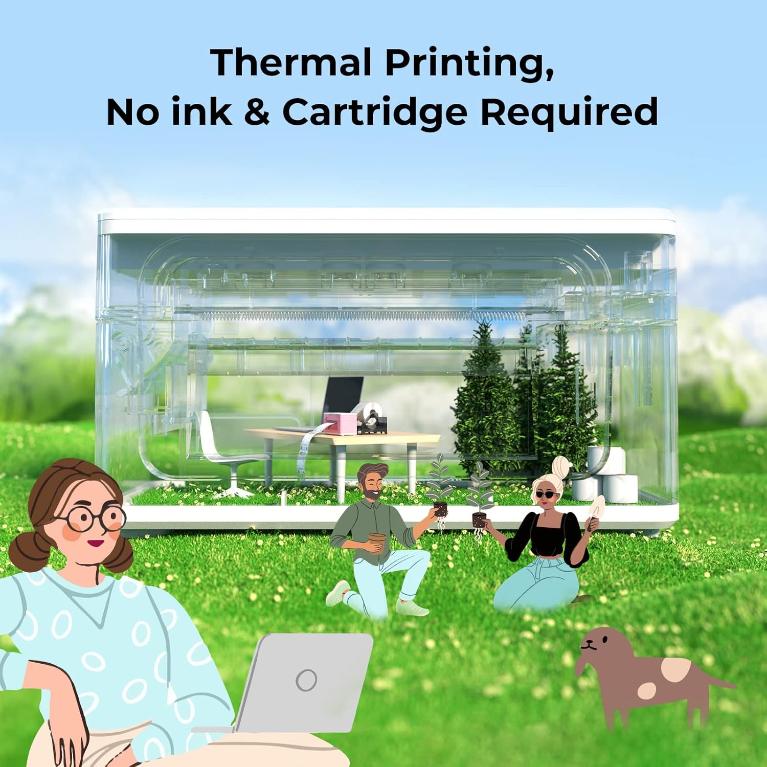MUNBYN RealWriter 941B Bluetooth Printer & Rectangle Labels Clothing Product Starter Kit