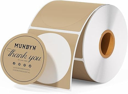 MUNBYN Circle Direct Thermal Sticker Labels