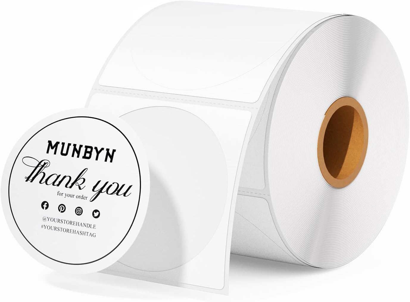 MUNBYN Circle Direct Thermal Sticker Labels