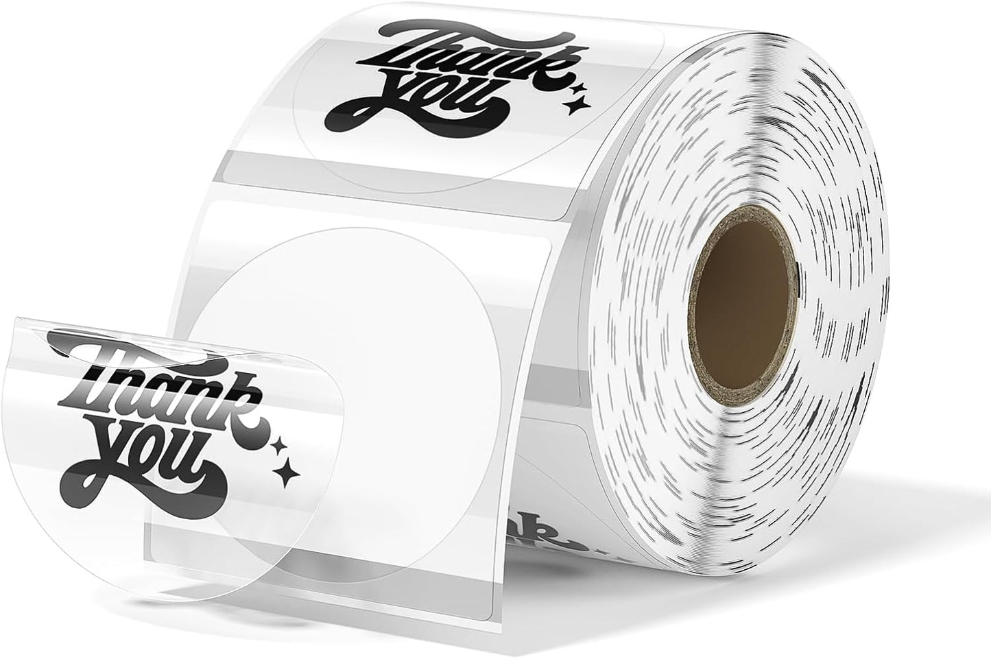 MUNBYN 2" Transparent Round Thermal Labels (500/Roll)