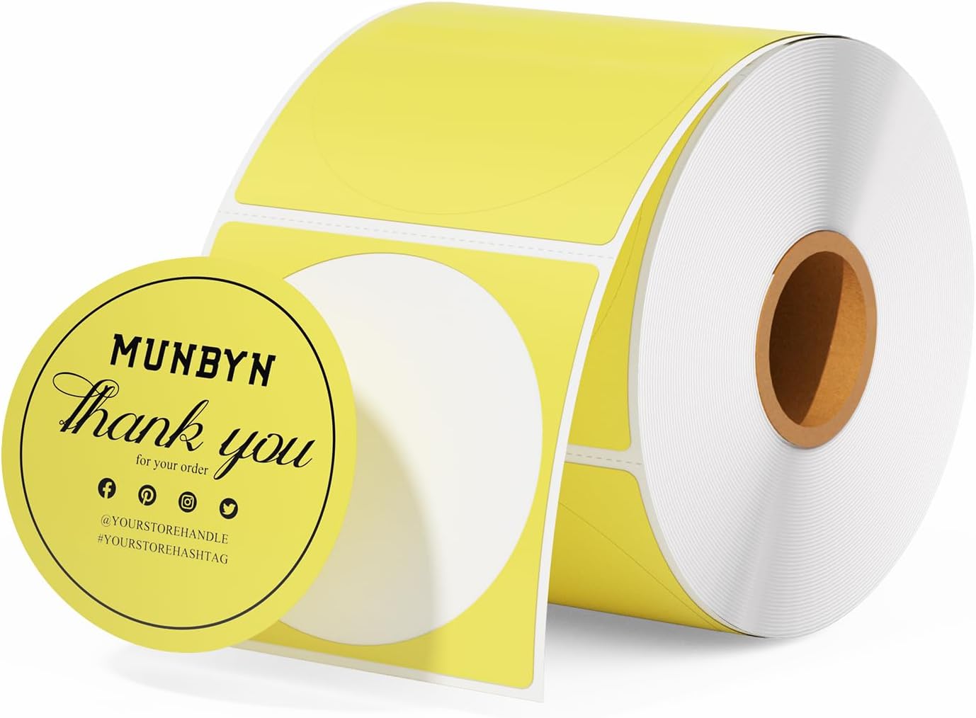 MUNBYN Circle Direct Thermal Sticker Labels