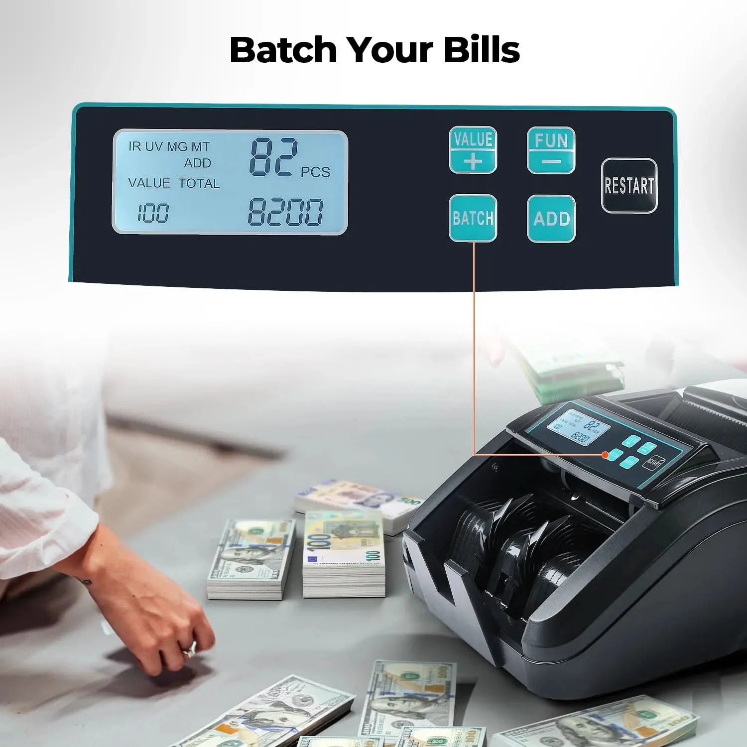 MUNBYN  IMC51 Money Counter Machine with LCD Display