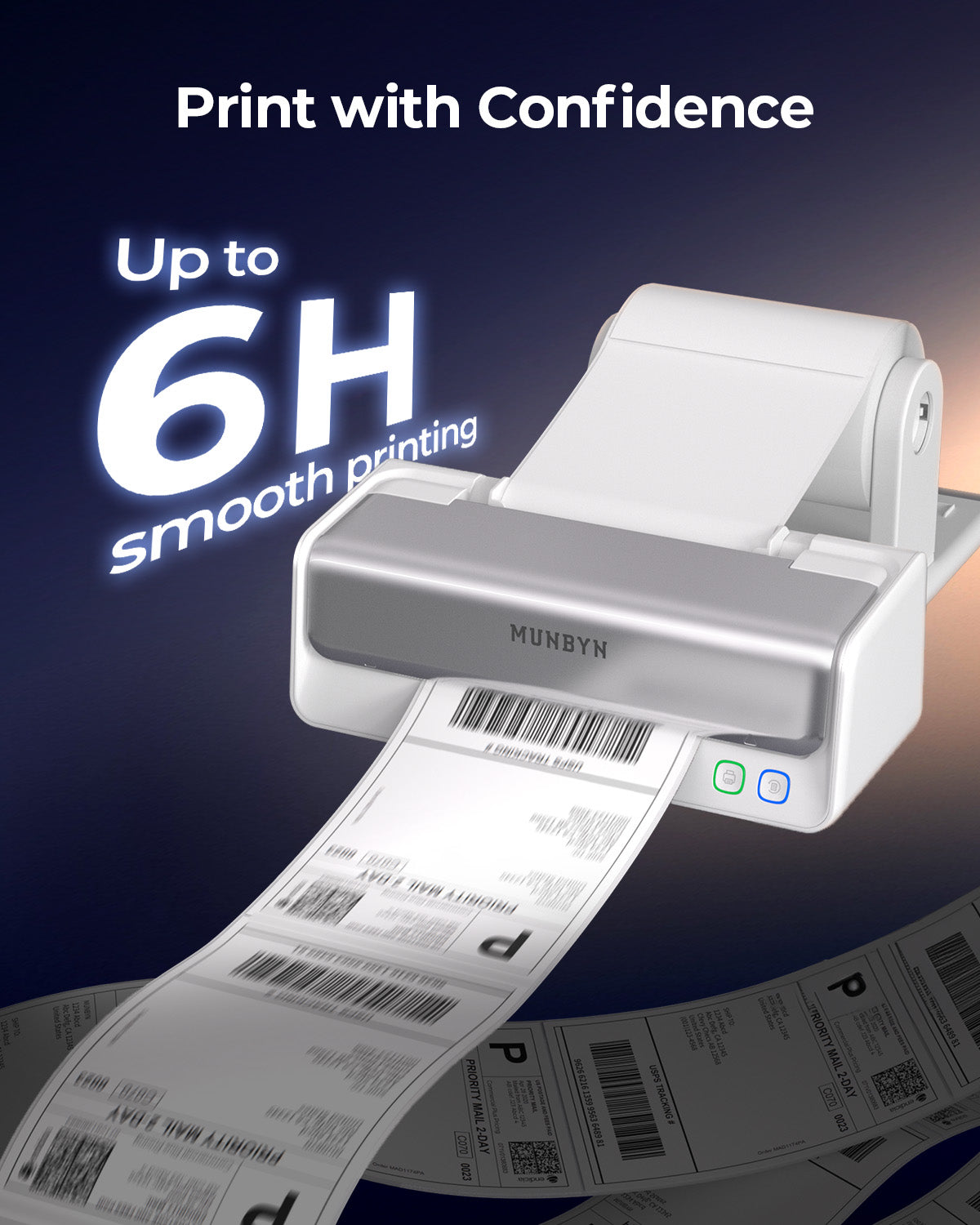 MUNBYN RealWriter 405B Bluetooth Printer & Rectangle Labels Clothing Product Pro Kit