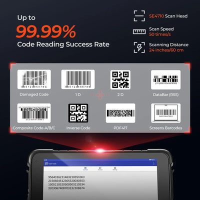MUNBYN IRT01P Windows scanner tablet with touchscreen display and barcode scanning functionality, ideal for inventory management.