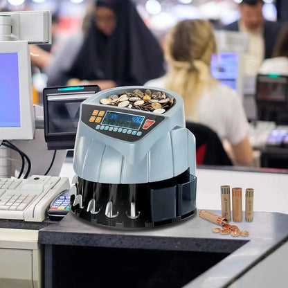 MUNBYN IMC10 Professional Coin Counter & Sorter - Multi-Denomination (1¢-$1) with 6-Bin System