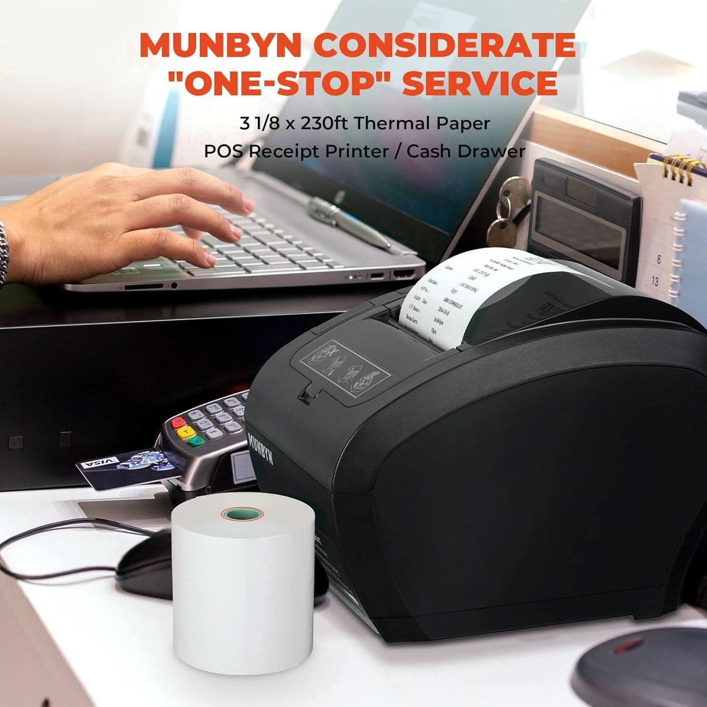 MUNBYN P047 WiFi Receipt Printer POS Printer (Upgrade)