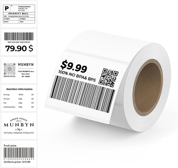 MUNBYN 1.57''x1.18'' Generic Rectangle Series Thermal Labels (230/Roll)