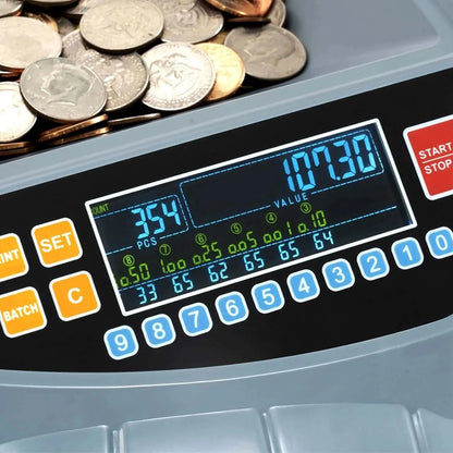 MUNBYN IMC10 Professional Coin Counter & Sorter - Multi-Denomination (1¢-$1) with 6-Bin System