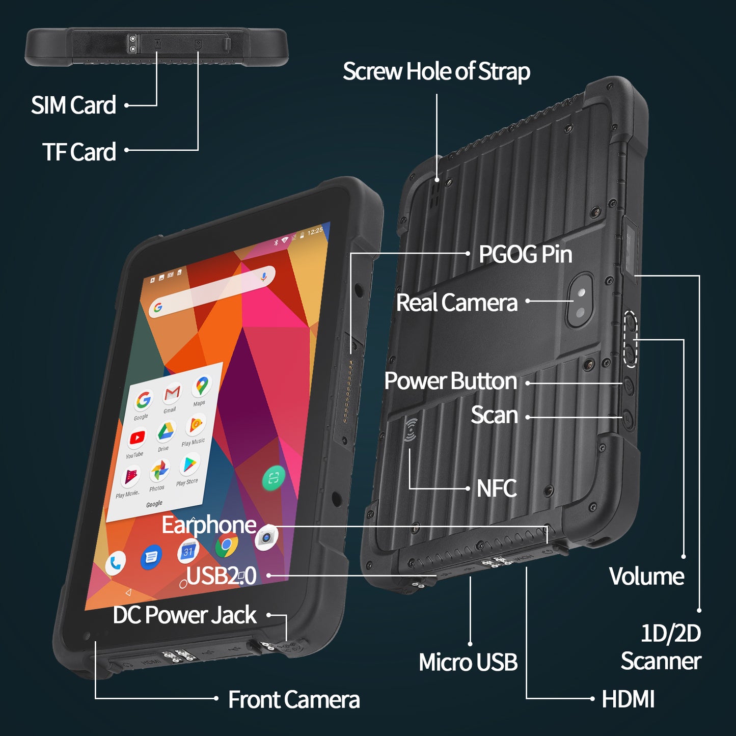 MUNBYN Rugged Android Tablet Scanner IRT01-2D