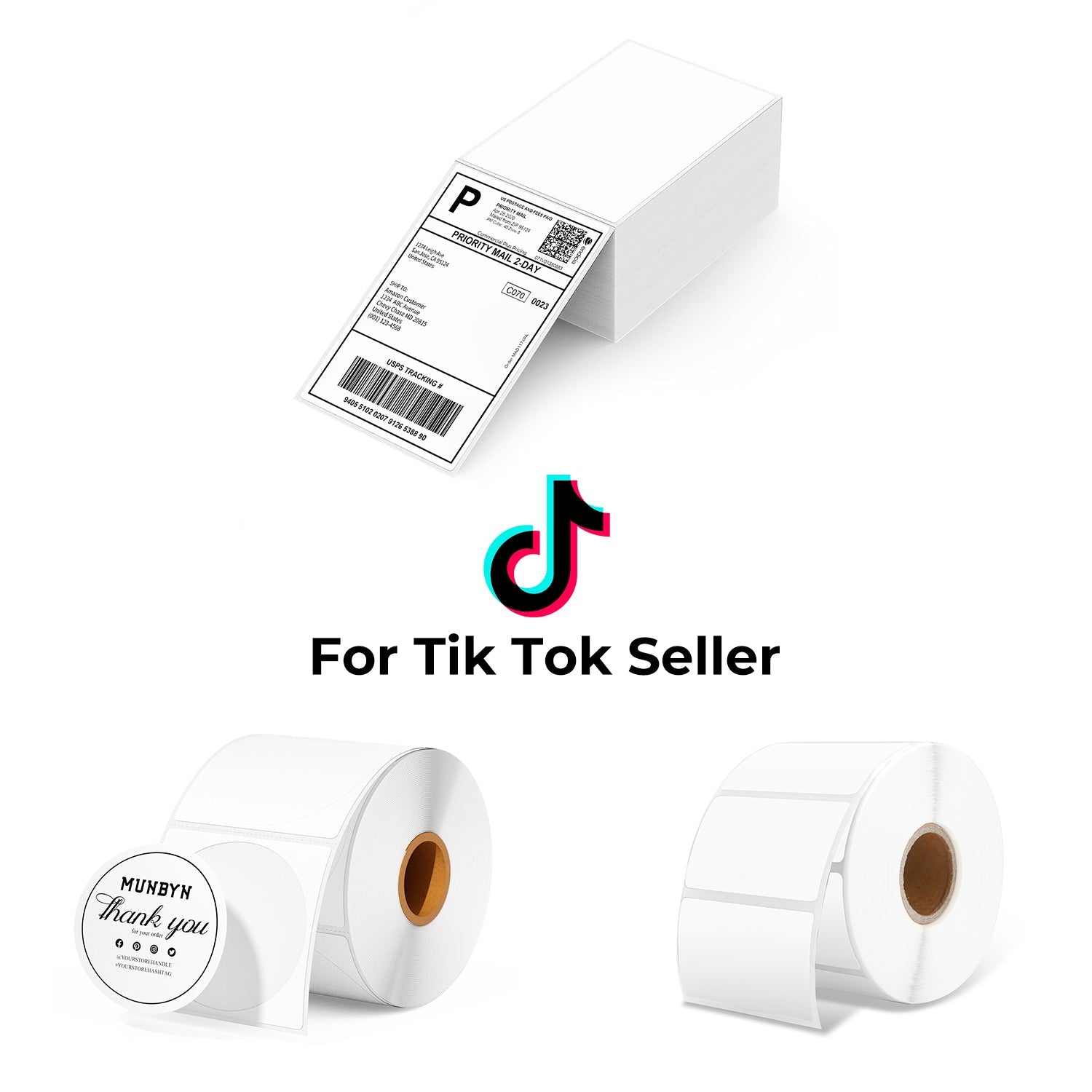 MUNBYN TikTok Starter Label Kit for Packaging and Shipping