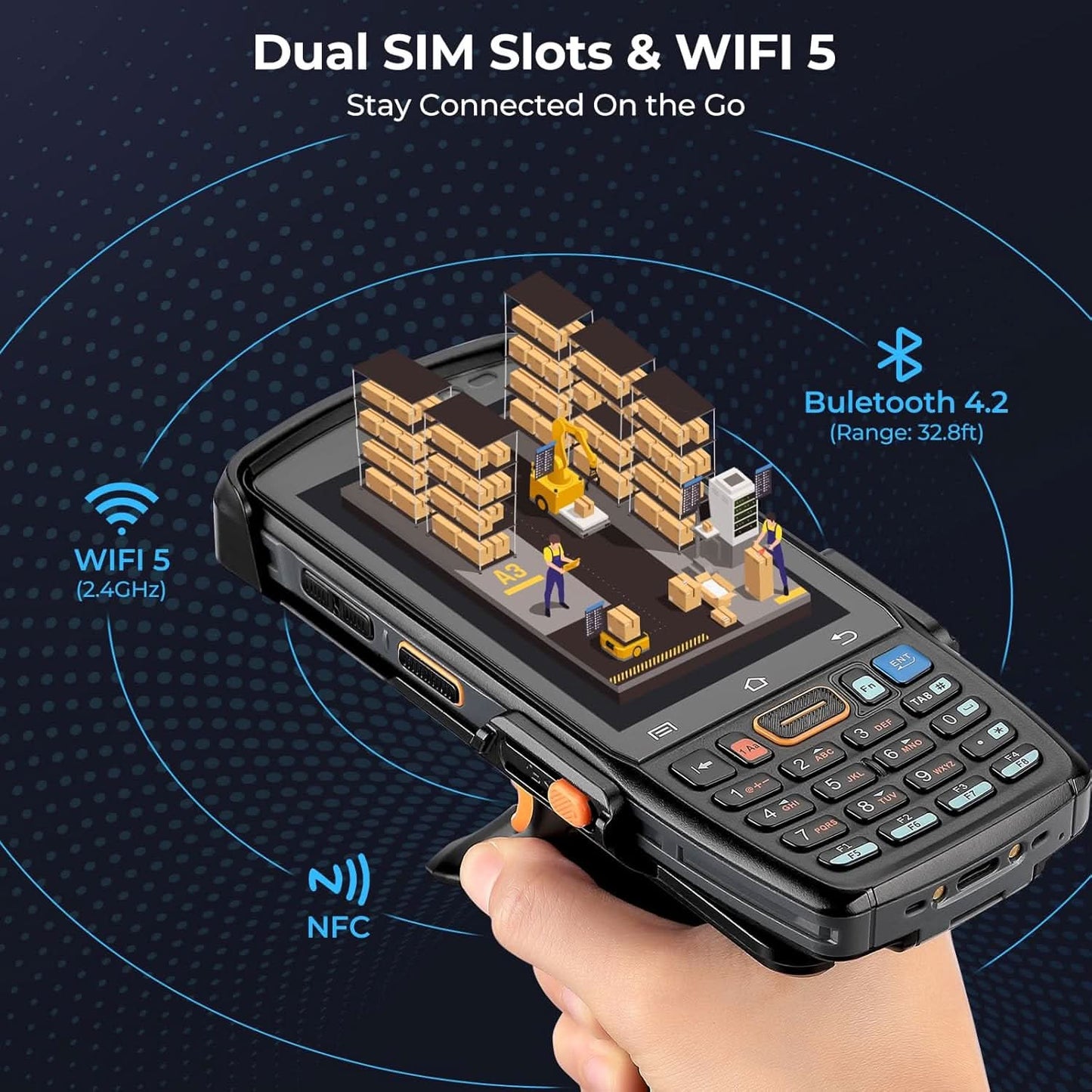 MUNBYN IPDA082Pro Android 12 with Honeywell HS7 Barcode Scanner