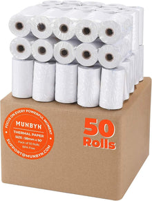 MUNBYN 2 1/4" x 50' White Thermal receipt Paper (50 Rolls)