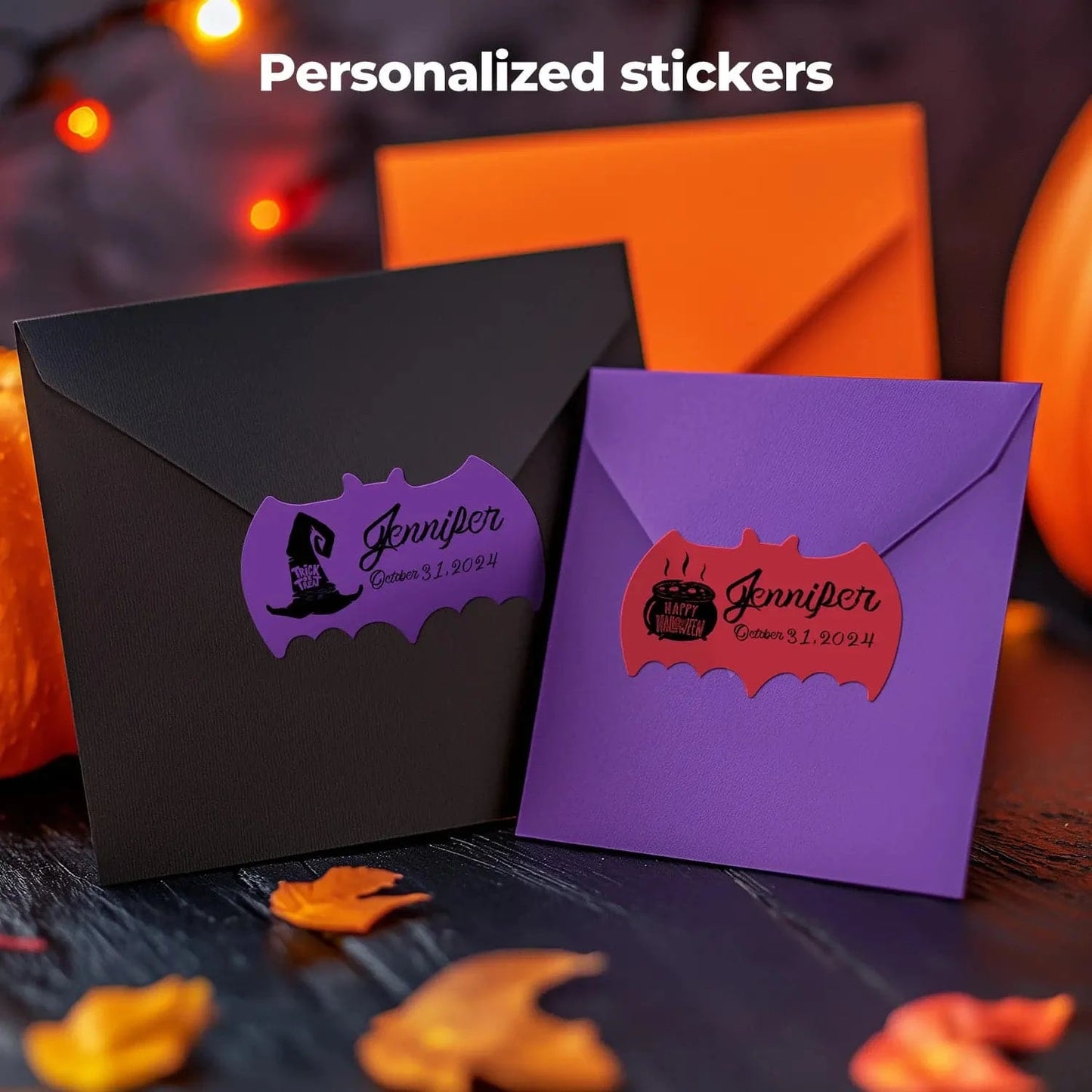 MUNBYN Bat Shaped Thermal Labels for Halloween