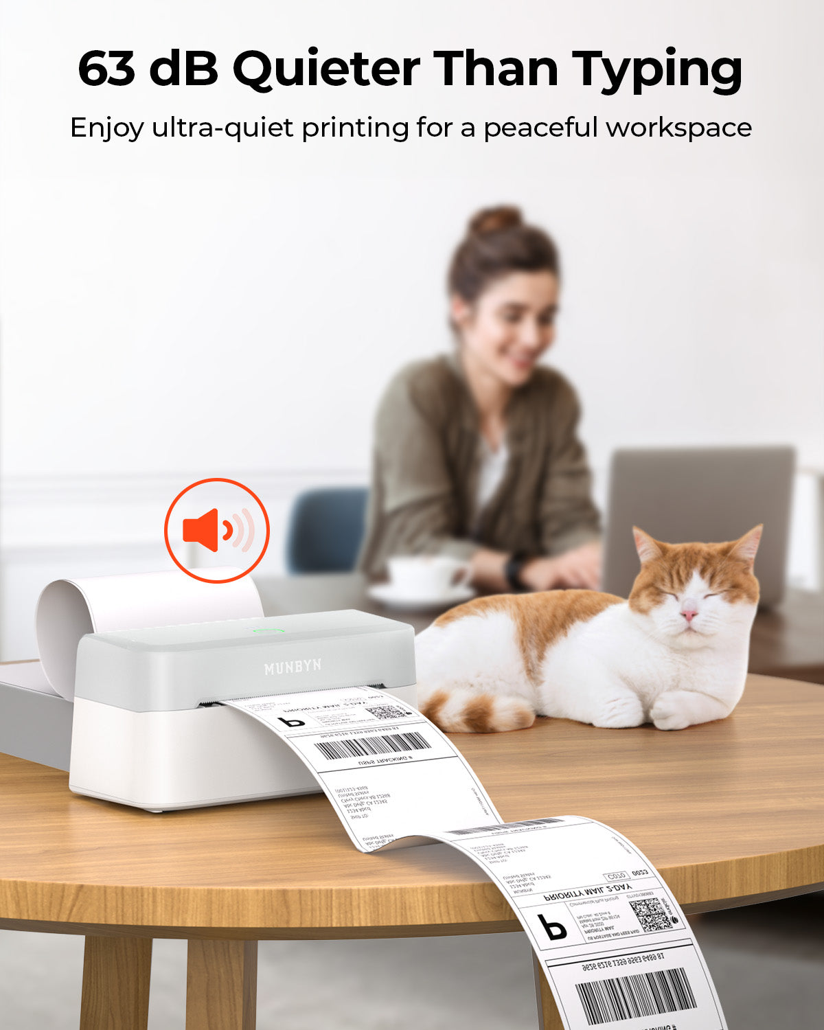 MUNBYN RW403B Bluetooth Thermal Label Printer