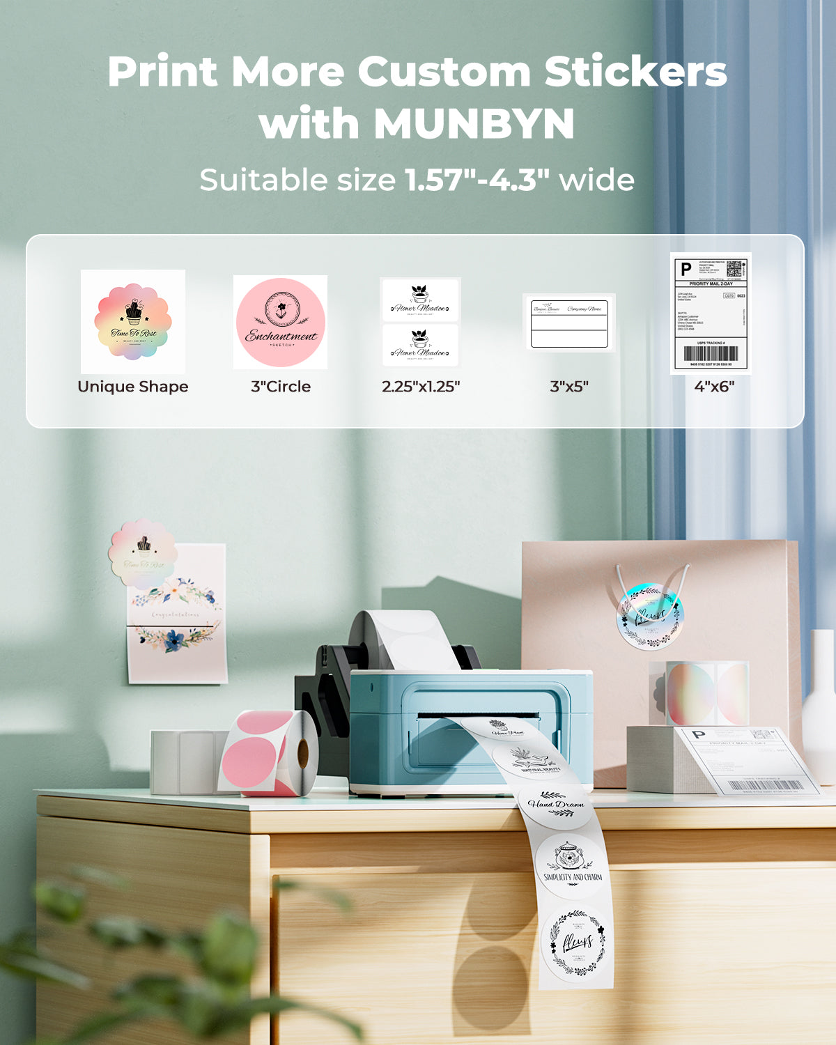 MUNBYN RealWriter 941BP Bluetooth Thermal Label Printer 300DPI