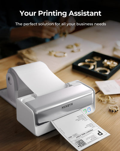 MUNBYN RealWriter 405B Bluetooth Printer & Rectangle Labels Clothing Product Pro Kit