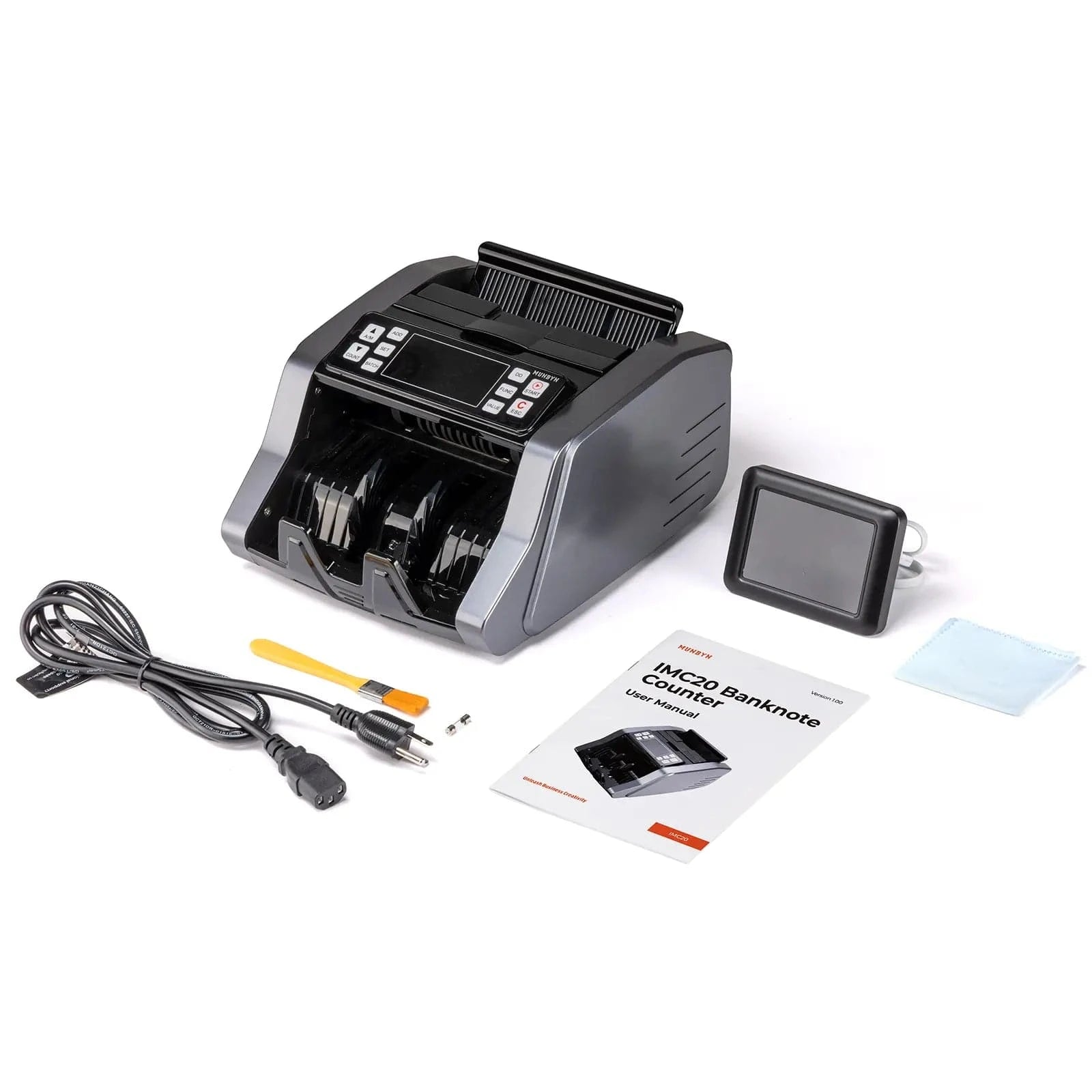 MUNBYN IMC20 money counter machine with accessories