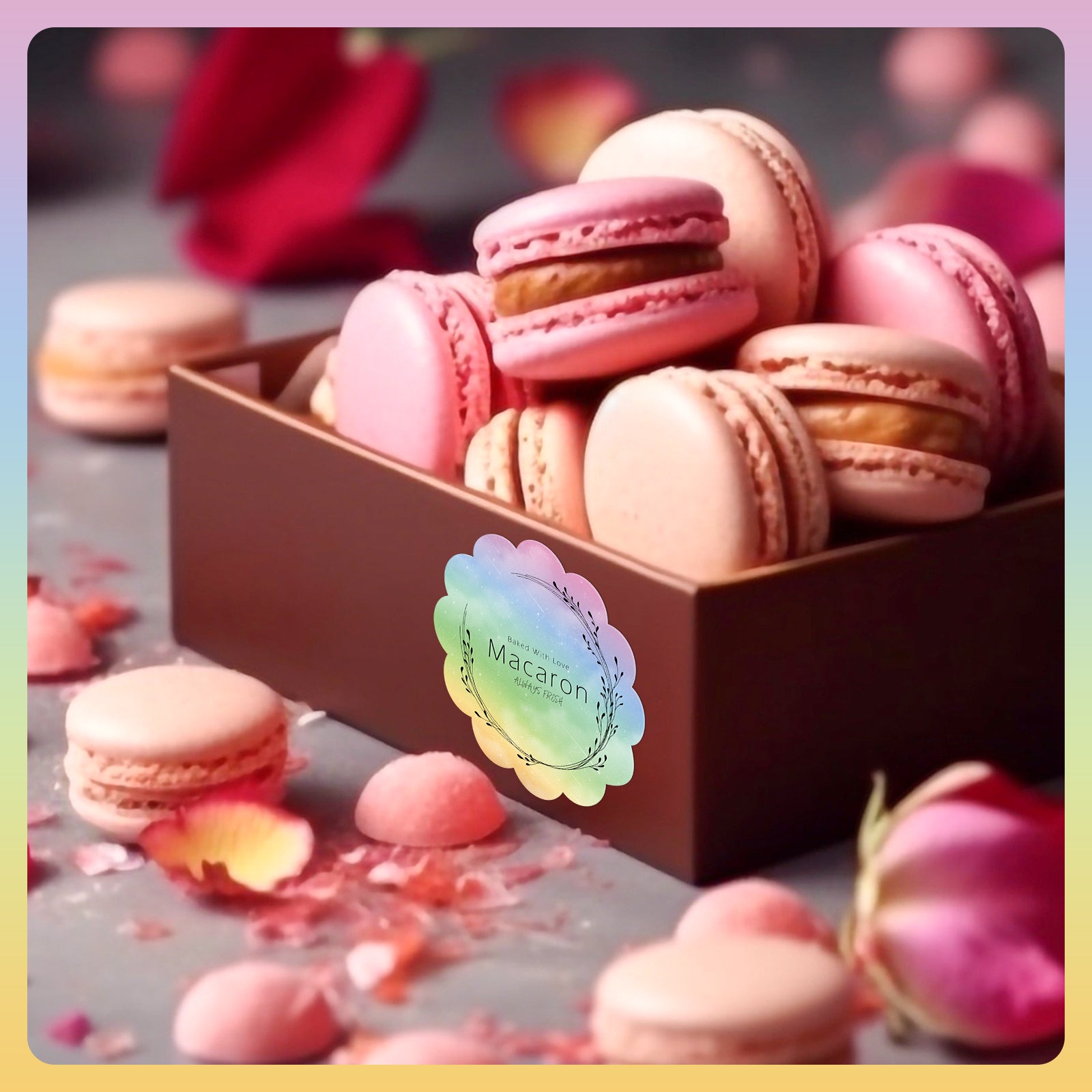 MUNBYN watercolour floral thermal labels are ideal for labeling macaron.