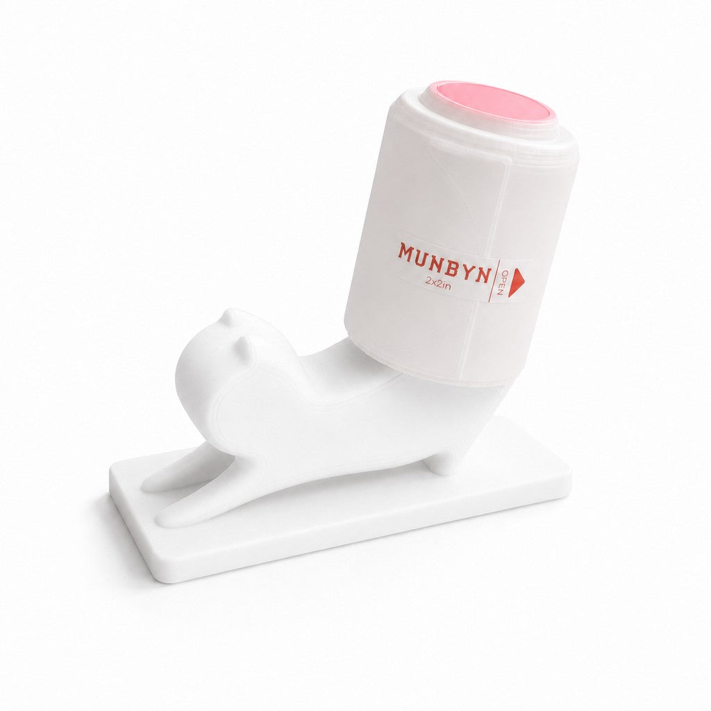MUNBYN Cat Shaped 3D Printed Thermal Printer Paper Roll Holder 3 Pack
