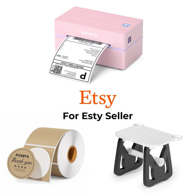 MUNBYN RealWriter 130B Printer & Circle Labels Etsy Product Labeling Classic Kit