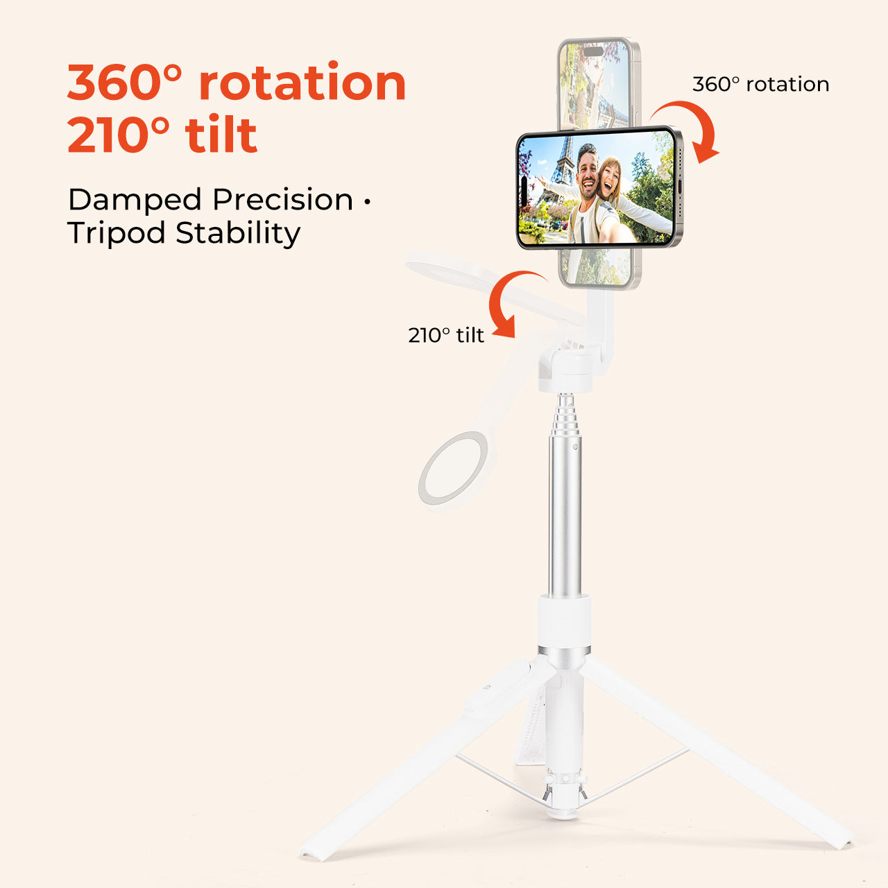 MUNBYN Portable Selfie Stick Phone Tripod with Remote