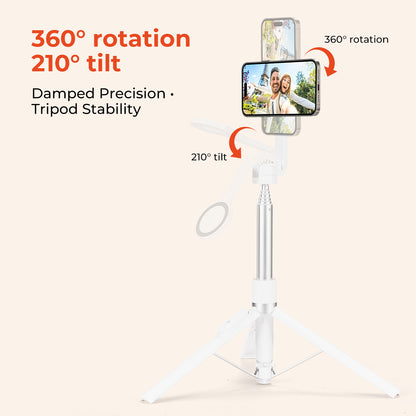 MUNBYN Portable Selfie Stick Phone Tripod with Remote