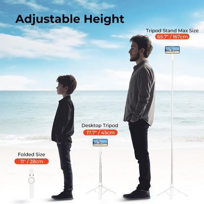 MUNBYN Portable Selfie Stick Phone Tripod with Remote