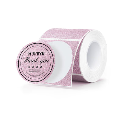 MUNBYN 2" Glitter Round Thermal Labels (100/Roll)