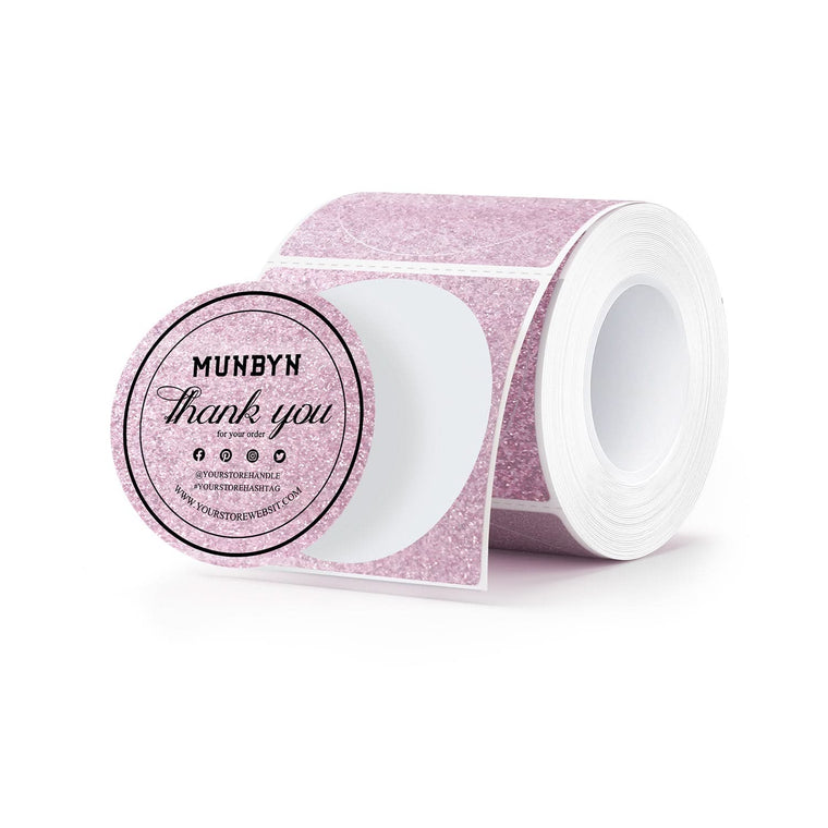 MUNBYN 2" Glitter Round Thermal Labels (100/Roll)