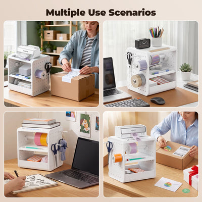 MUNBYN ILH03 label holder for label printer accessories, showing a close-up of the durable, clear plastic holder in use.