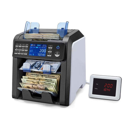 MUNBYN IMC08 2-Pocket Money Counter Machine Mix Denomination