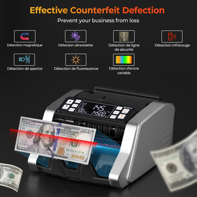 MUNBYN IMC20 money counter machine with counterfeit detection