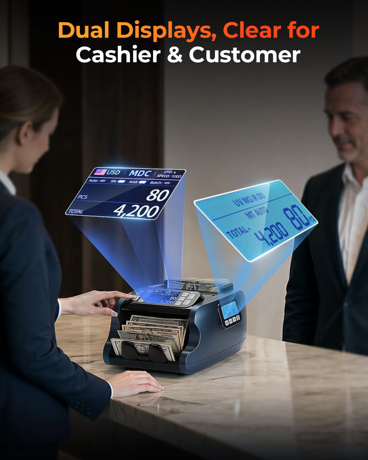 MUNBYN IMC22 Mixed Denomination Money Counter (Upgraded Version of IMC09)