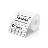 White 3x2 inch label printer paper from MUNBYN, shown in a roll for easy printing on generic label printer.