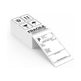 White 3x5 inch label printer paper sheets from MUNBYN, suitable for use with label printers.